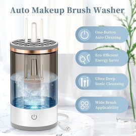 IKERIA Electric Makeup Brush Cleaning Machine – Automatic Makeup Brush Cleaner and Dryer