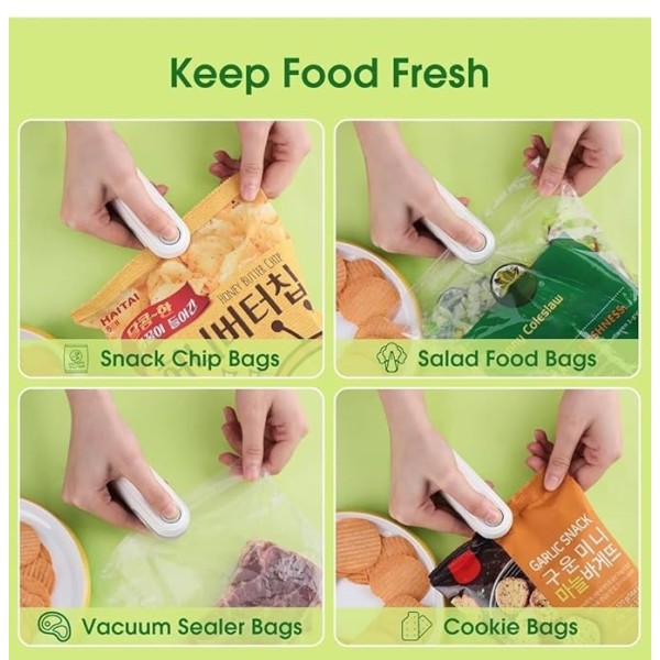 Mini Sealing Machine | Handheld Heat Sealer for Food Packaging (99mm) | Resealable Bag Sealer