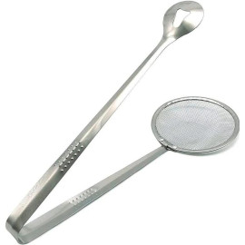 Multi-Functional Stainless Steel Filter Spoon with Clip – Oil-Frying Kitchen Tool