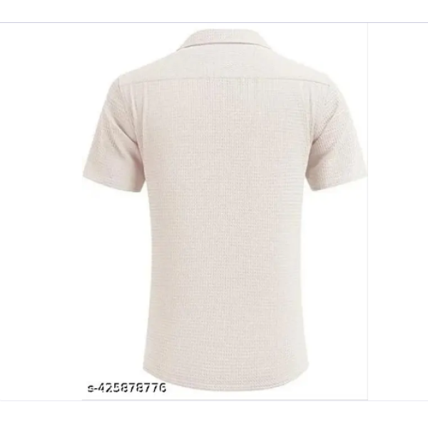Color Chakra Casual Waffle Knit Shirt for Men Stylish Half Sleeve Men's Shirts M to 3XL