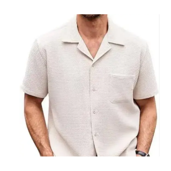 Color Chakra Casual Waffle Knit Shirt for Men Stylish Half Sleeve Men's Shirts M to 3XL