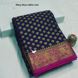 Elegant Banarasi Silk Saree with Gold Zari Work