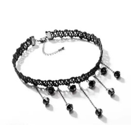 Gothic Black Lace Neckless