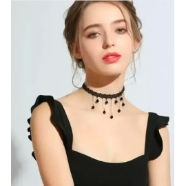 Gothic Black Lace Neckless