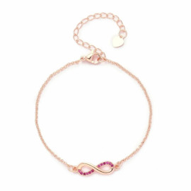 925 Silver Fashion Bracelets Infinity Pink CZ Stone Rose gold Plated Bracelet For Women Casual