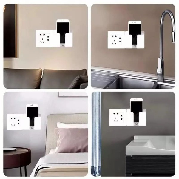Tensea Mobile Phone Charging Stand, Multi-Functional Storage Holder, Bedside Fixed Rack, Bedroom, Office Accessories, Acrylonitrile Butadiene Styrene, White 01, Portable Electronic Devices