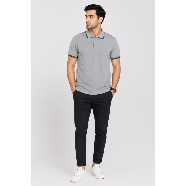 Primo Knit Dotcell Polo T-Shirts Combo Pack of 3 – Red, White & Light Grey