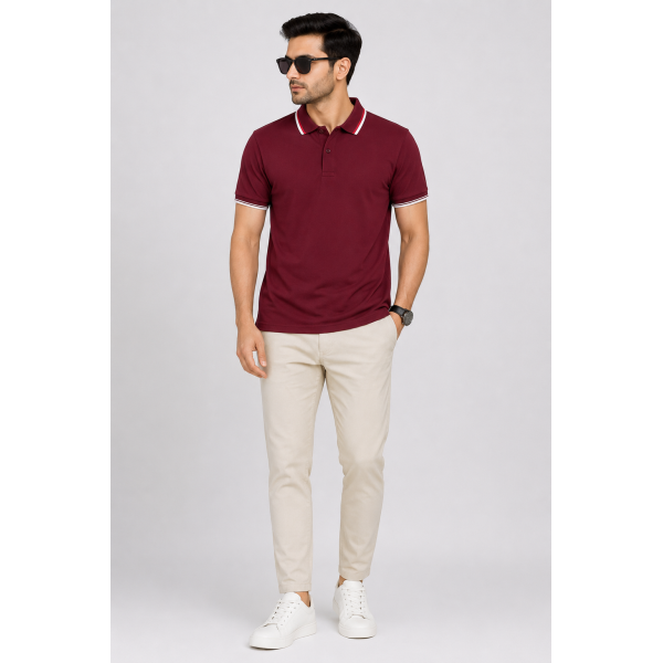 Primo Knit Dotcell Polo T-Shirts Combo Pack of 3 – Red, Maroon & Black