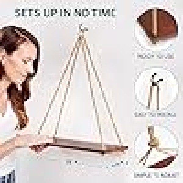 Stylish Adjustable Rope Hanging Shelf | Premium Wooden Wall Decor | Lightweight Hanging Plant Shelf for Bedroom & Living Room (1 Pc)
