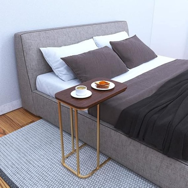 Premium Metal Side Table with Wooden Top | Elegant Golden Finish | Perfect for Living Room, Sofa Side or Bedside Stand