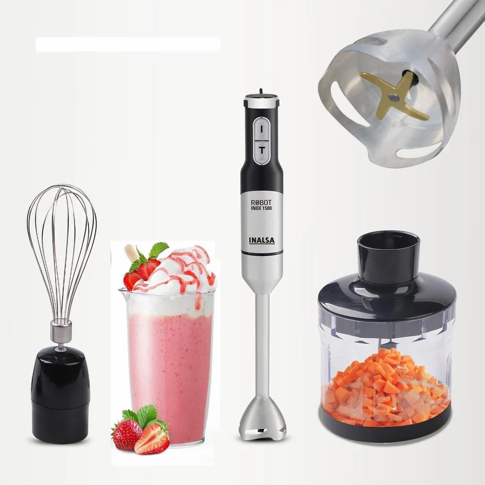 Inalsa Robot Inox Hand Blender – Powerful 1000W Stainless Steel Immersion Blender for Effortless Blending and Mixing